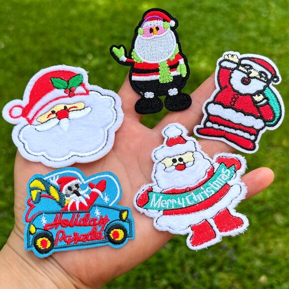 Set of 18 Christmat Iron on Patch Santa Patch Christmas Tree Patch Snowman Patch - Picture 6 of 7